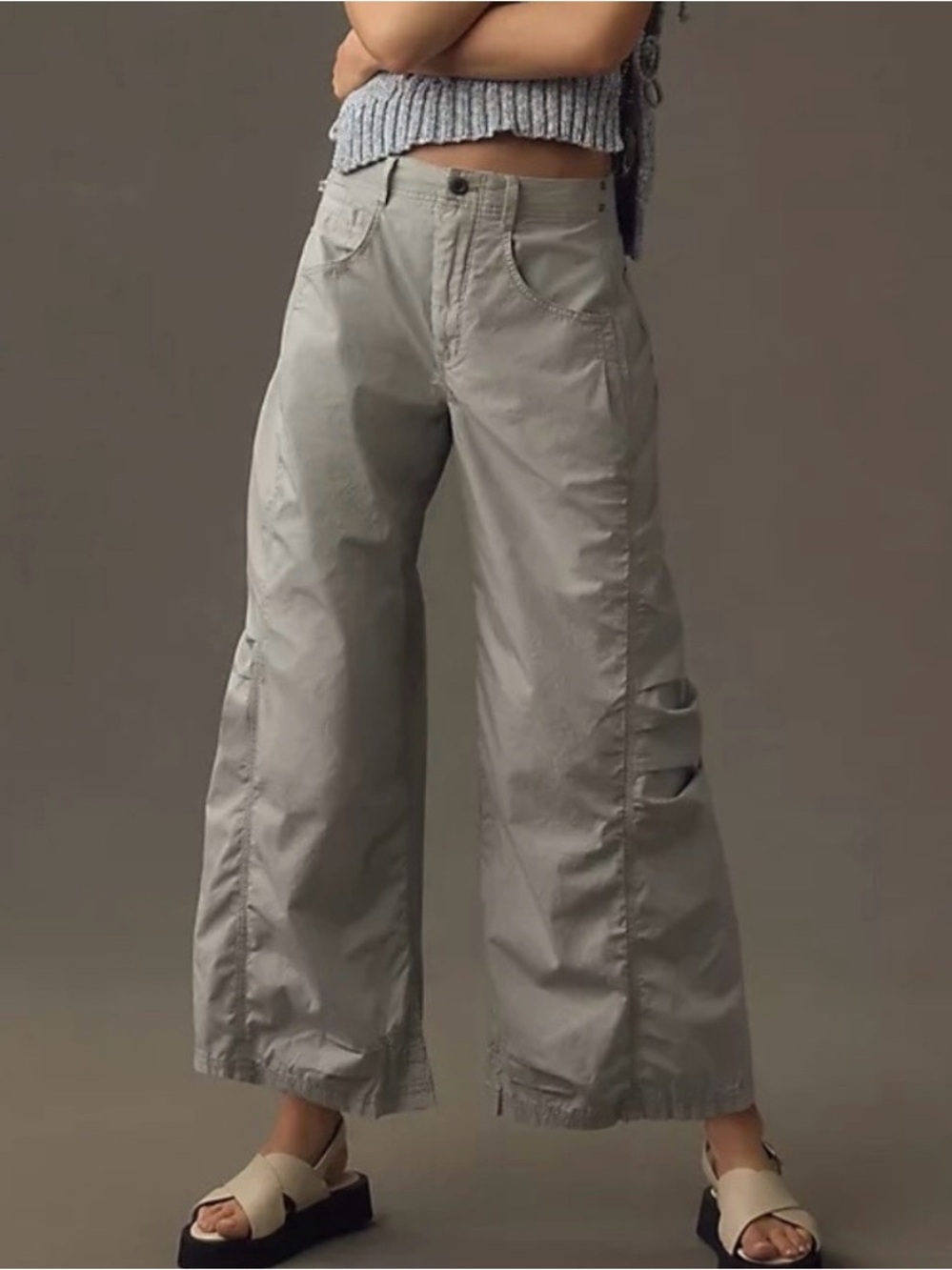 Anthropologie Pilcro Parachute Curve Barrel Wide Leg Cotton Coastal Pants 27